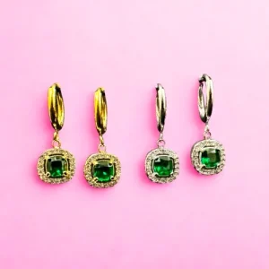 Boucles d'oreilles Milano un éclat vert profond