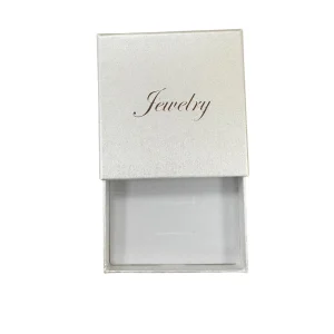 Boîte cadeau pour bijoux en forme de tiroir avec velours blanc