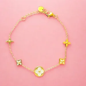 Bracelet Lisa doré en acier inoxydable