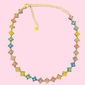 Collier Flower multicolore aux couleurs claires