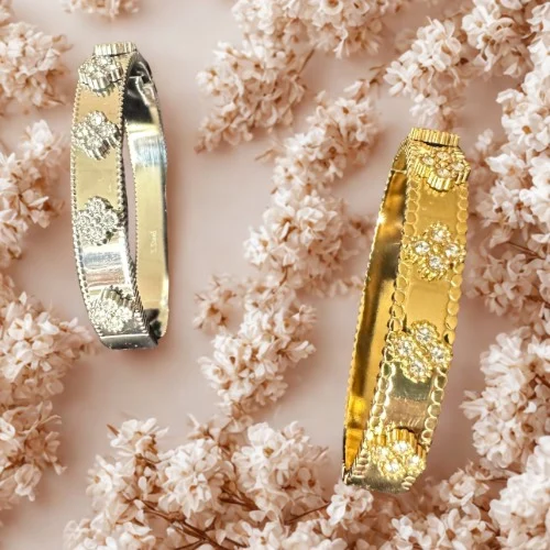 Bracelet jonc Olya lumineux en acier inoxydable