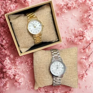 Montre Lilas en acier inoxydable avec bracelet réglable et affichage de la date